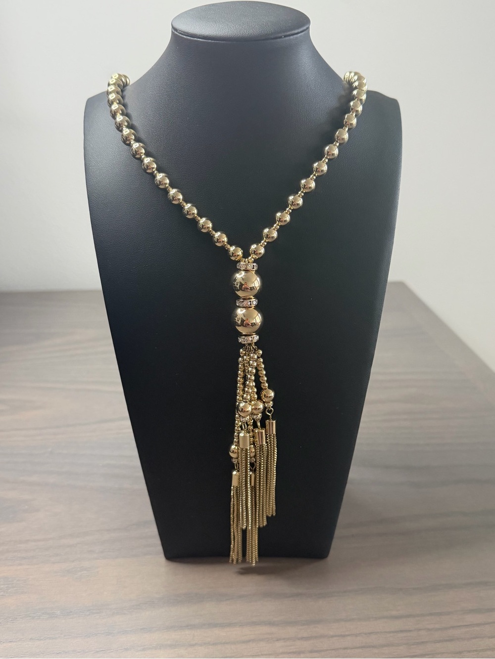Joan Rivers Gold Toned Beaded Tassel Necklace